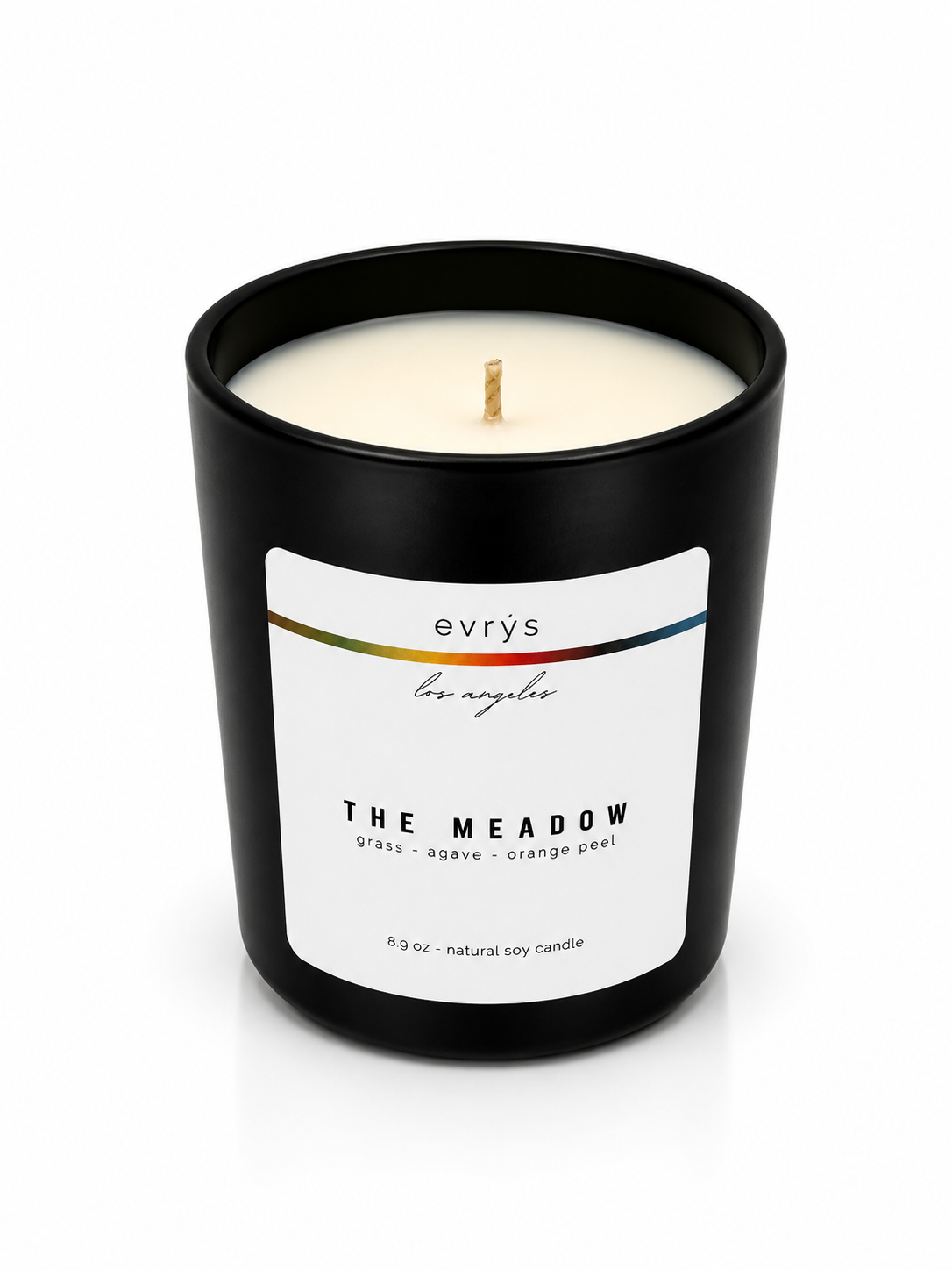 evrys candle labeled 'The Meadow' on a white background