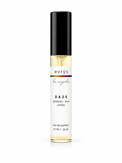 evrys Daze eau de parfum bottle on a white background