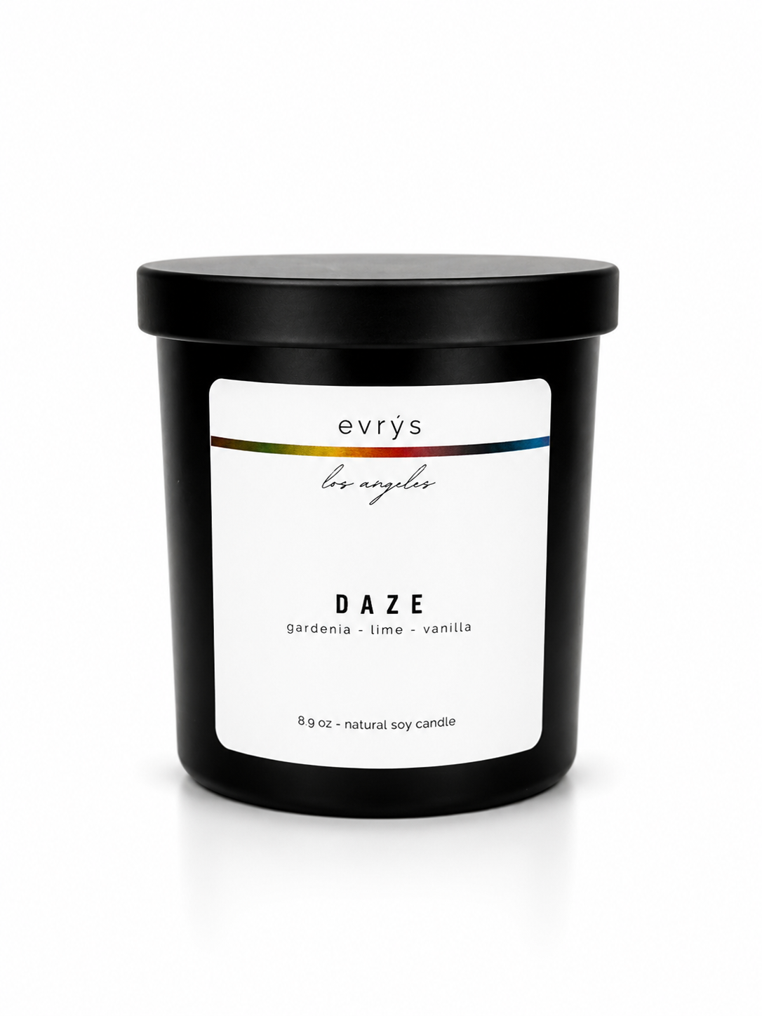 evrys candle labeled 'Daze' on a white background