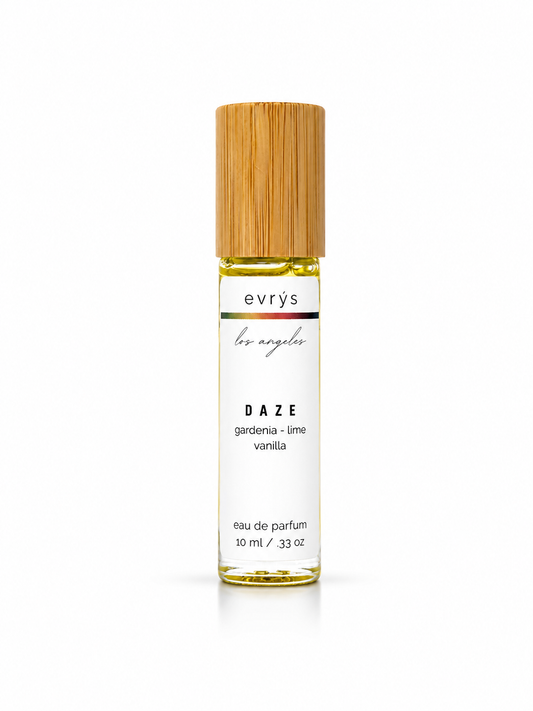 evrys Daze oil roller perfume bottle on a white background