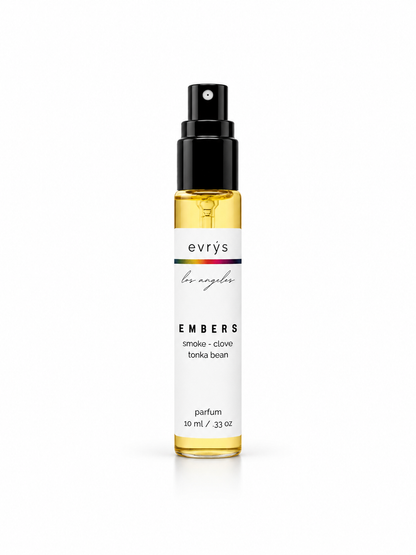 evrys Embers perfume bottle on a white background