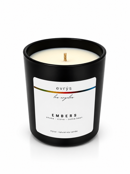 evrys Embers candle on a white background