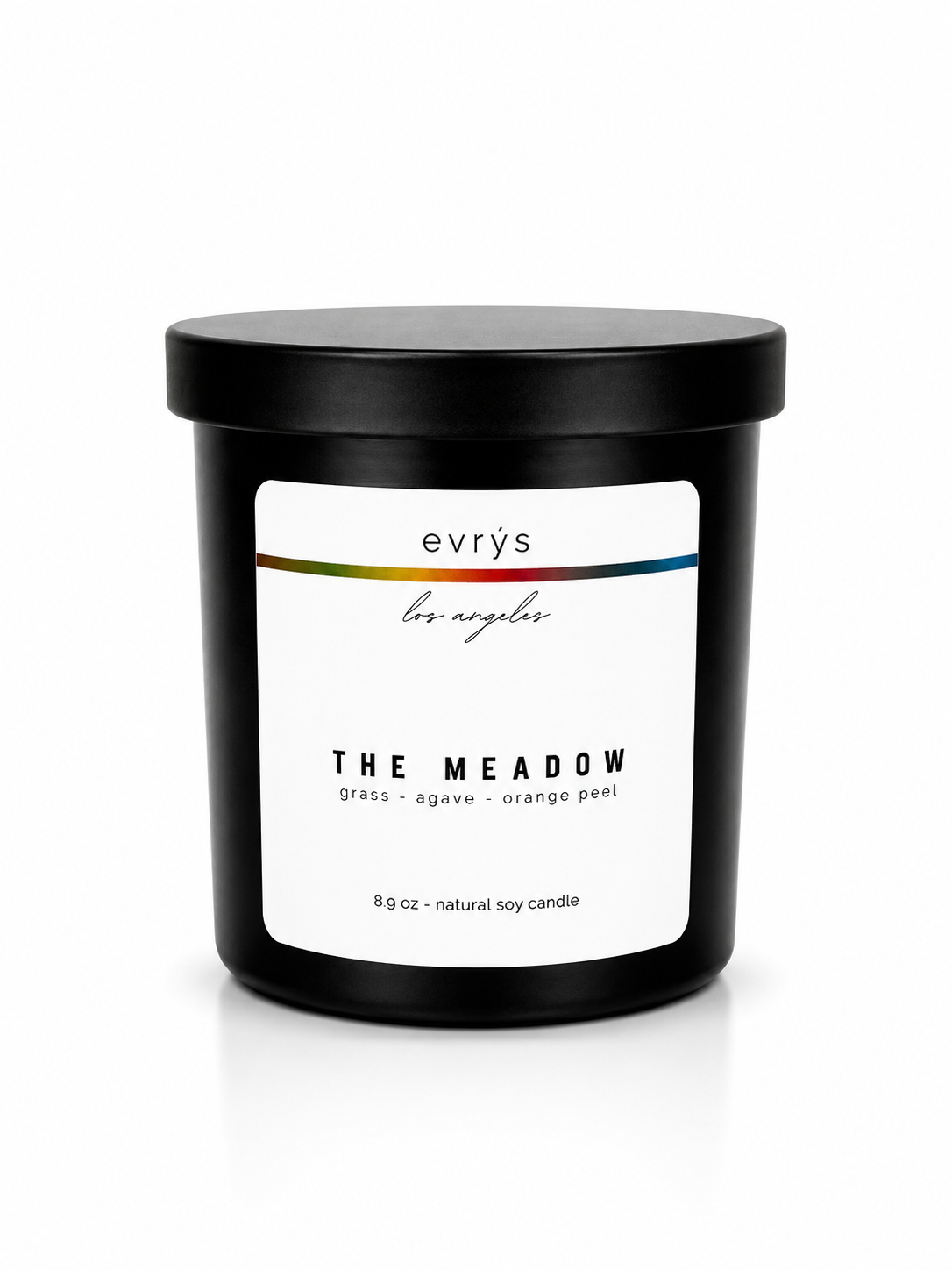 evrys candle labeled 'The Meadow' on a white background