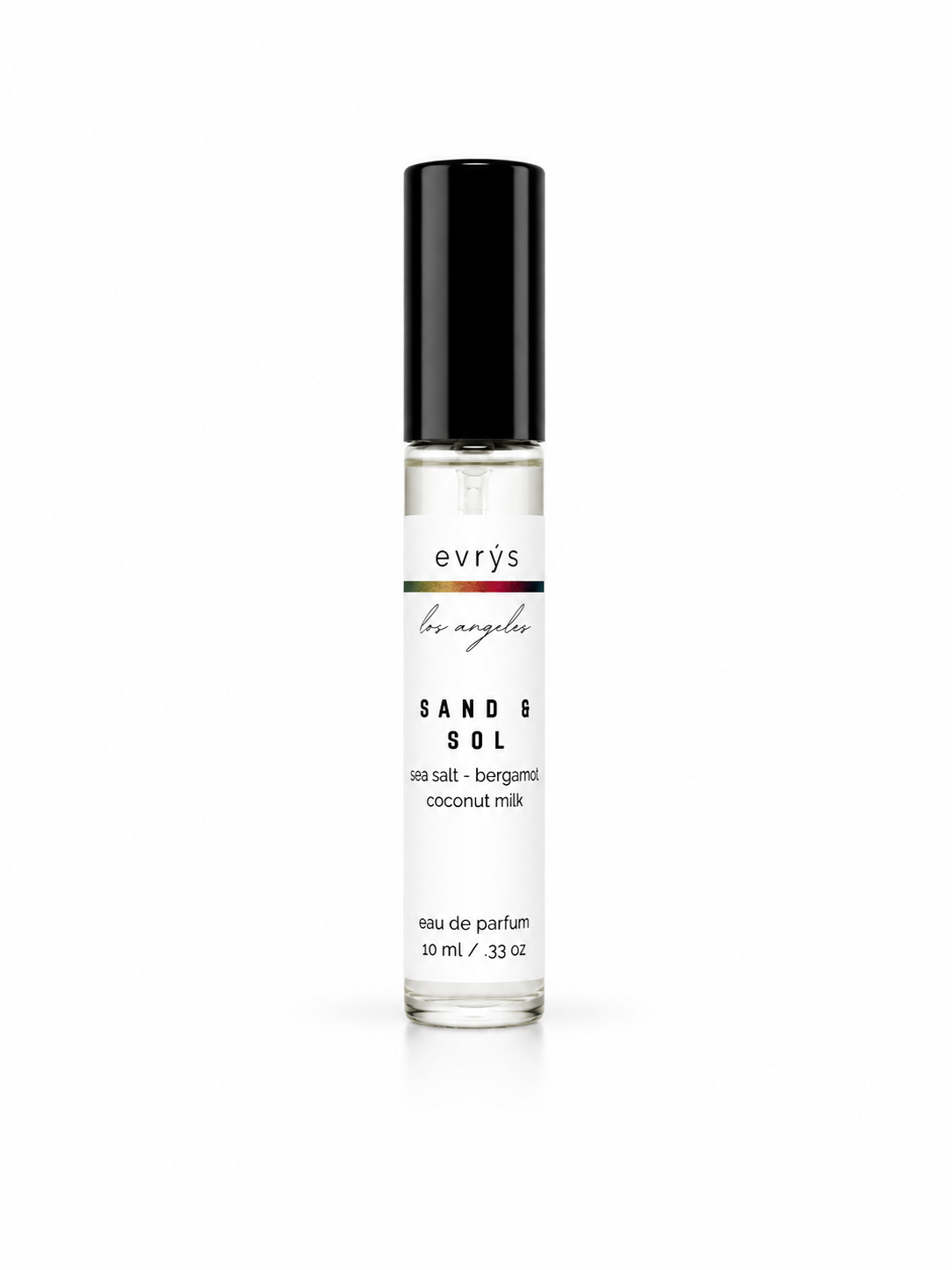 evrys Sand & Sol eau de parfum bottle on a white background