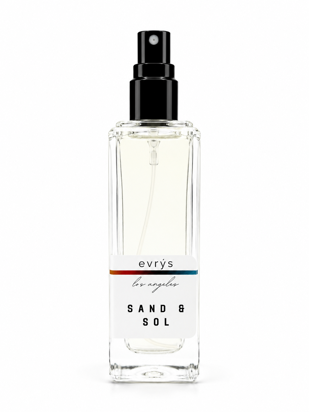 evrys Sand & Sol perfume bottle on a white background