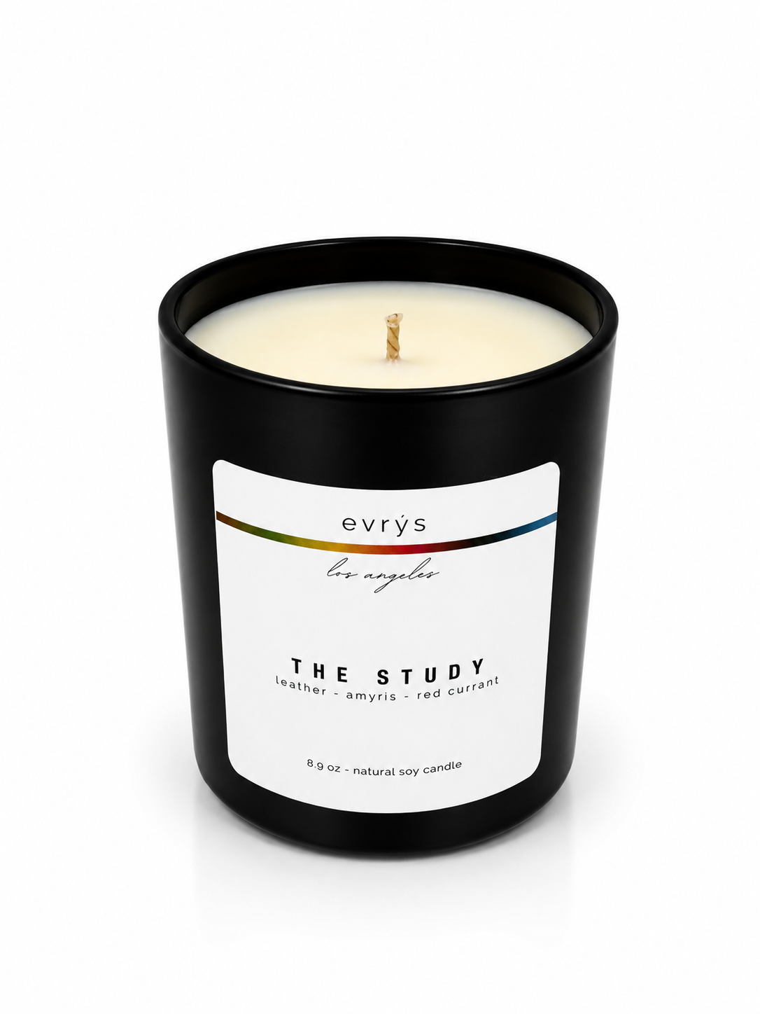 evrys candle labeled 'The Study' on a white background