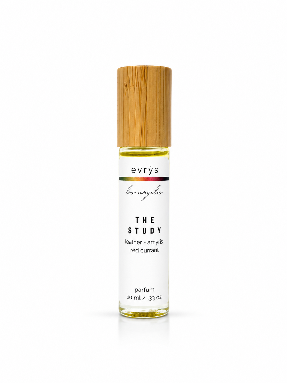 evrys The Study oil roller perfume bottle on a white background